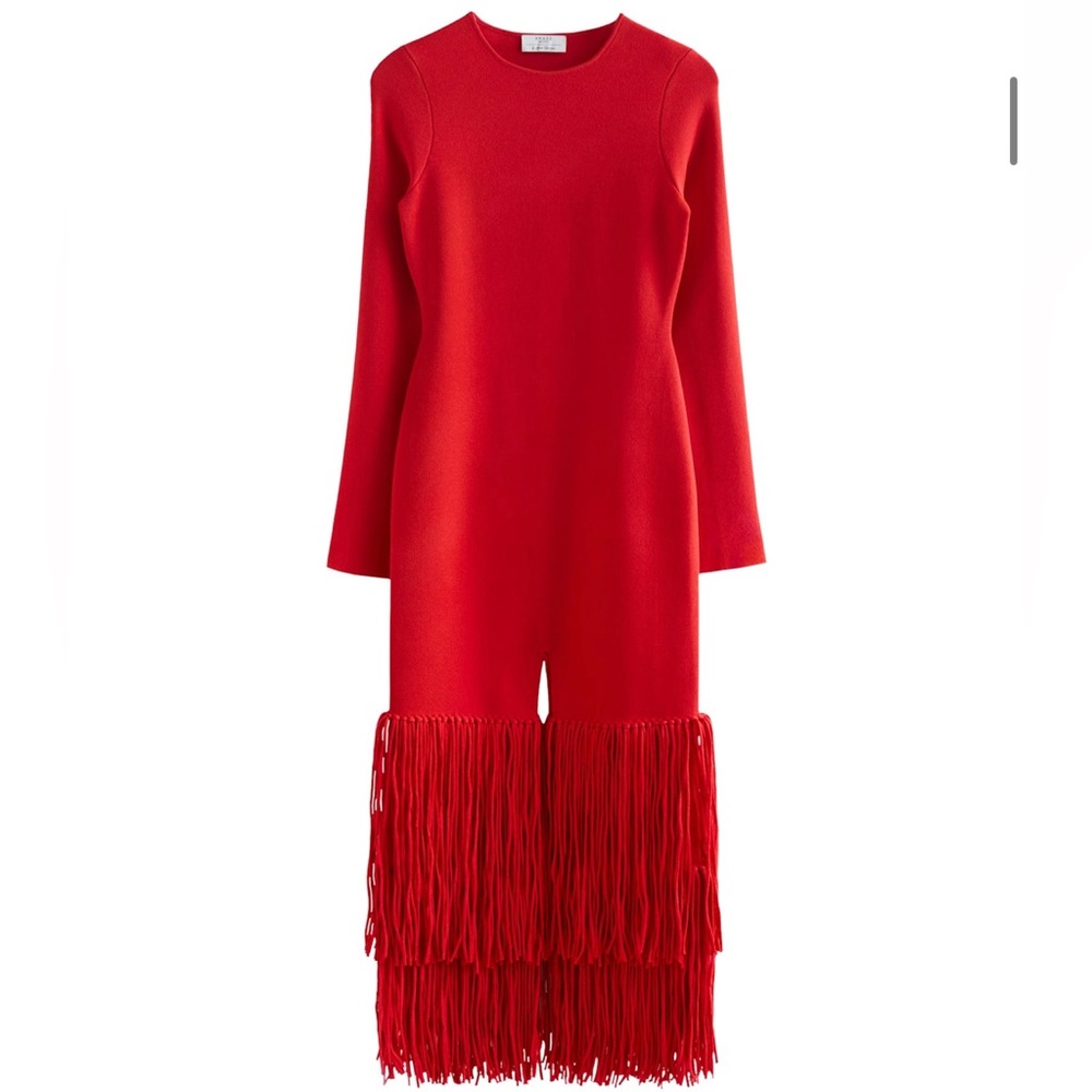 Elegant Red Long Sleeve Dress